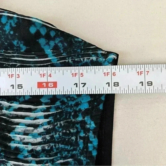 Ricki’s Mixed Media Cap Sleeve Top Black Green Size XS - Picture 10 of 15